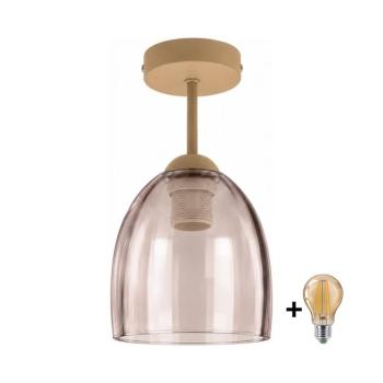 BRILAGI - LED Felületre szerelhető mennyezeti lámpa R GLASS 1xE27/60W/230V átm. 17 cm bézs / füstös bézs BG3995+NSTK7393 kép