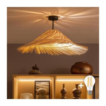 BRILAGI - LED felületre szerelt csillár CERIA BOHO 1xE27/60W/230V átmérő 70 cm fekete/bézs BG3989+EG781136 kép