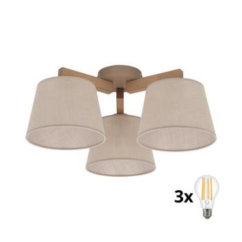 BRILAGI - LED Felületre szerelt csillár LATTE SABIA 3xE27/15W/230V fenyő/bézs 11574 kép