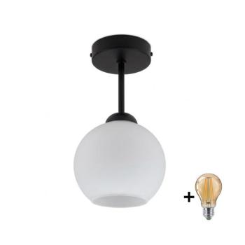 BRILAGI - LED felületre szerelt csillár RETRO GLASS 1xE27/60W/230V Ø 15 cm fekete/fehér BG3989+NSTK7432 kép