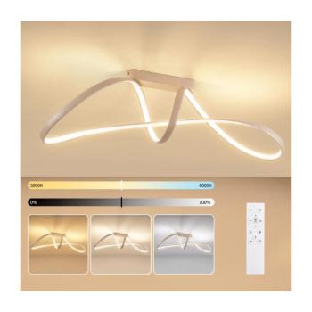 BRILAGI-LED Fényerőszabályozható felületre szerelhető csillár TWISTER LED/60W/230V 3000-6000K bézs+távirányító BRI725 kép