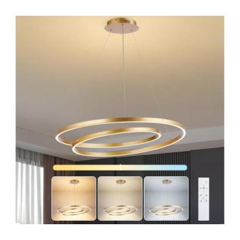 BRILAGI-LED Fényerőszabályozható kábeles csillár TWISTER LED/105W/230V átm. 100 cm arany + távirányító BRI484 kép