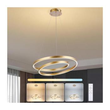 BRILAGI-LED Fényerőszabályozható TWISTER kábeles függőlámpa LED/48W/230V Ø 50 cm arany, távirányítóval BRI482 kép