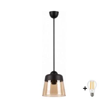 BRILAGI - LED függeszték kábelen R GLASS 1xE27/60W/230V átm. 15,5 cm fekete/füstbézs NSTK7325+AI3165 kép
