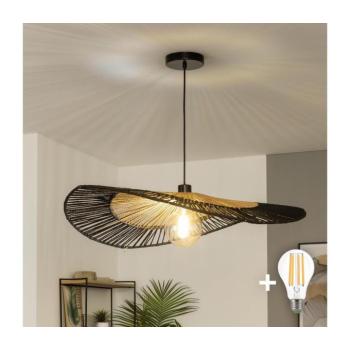 BRILAGI - LED függeszték kábellel CERIA BOHO 1xE27/40W/230V Ø 50 cm fekete/barna BG3987+EG781092 kép