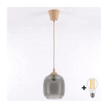 BRILAGI - LED függeszték kábellel R GLASS 1xE27/60W/230V átm. 14 cm bézs/füstszürke NSTK7758+TK8619A kép