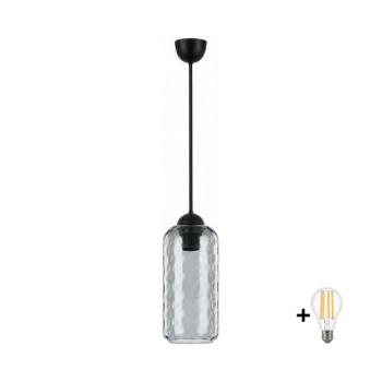BRILAGI - LED függeszték kábellel R GLASS 1xE27/60W/230V átm. 14 cm fekete/füstszürke NSTK7501+AI3165 kép