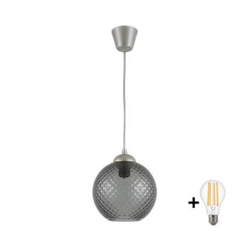 BRILAGI - LED függeszték kábellel R GLASS 1xE27/60W/230V átm. 18 cm ezüst/füstszürke NSTK7466+TK8612A kép
