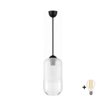 BRILAGI - LED függeszték kábellel RETRO GLASS 1xE27/60W/230V átm. 14 cm fekete/fehér NSTK7777+AI3165 kép