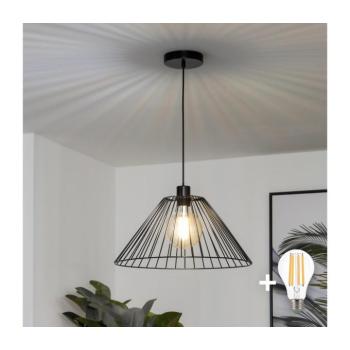 BRILAGI - LED függeszték zsinóron CERIA WIRE 1xE27/40W/230V átmérő 45 cm fekete BG3987+EG300164 kép