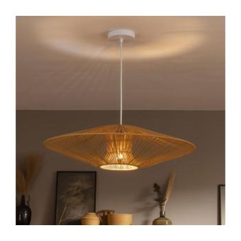 BRILAGI - LED függeszték zsinórral CERIA BOHO 1xE27/40W/230V Ø 70 cm fehér/barna EG300171+EG781104 kép