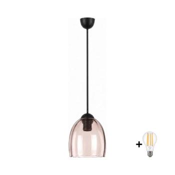 BRILAGI - LED függőlámpa kábelen R GLASS 1xE27/60W/230V átm. 17 cm fekete/füstös bézs NSTK7393+AI3165 kép