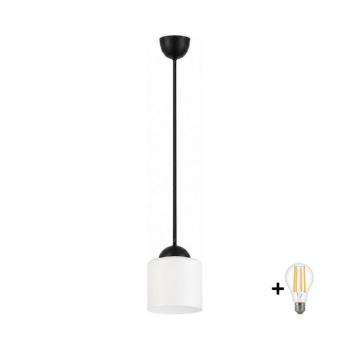 BRILAGI - LED függőlámpa kábelen RETRO GLASS 1xE27/60W/230V átm. 14 cm fekete/fehér NSTK7006+AI3165 kép