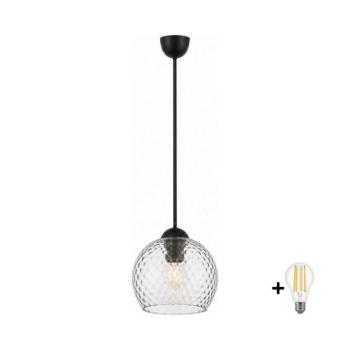 BRILAGI - LED függőlámpa kábellel R GLASS 1xE27/60W/230V átm. 18 cm fekete/füstszürke NSTK7466+AI3165 kép