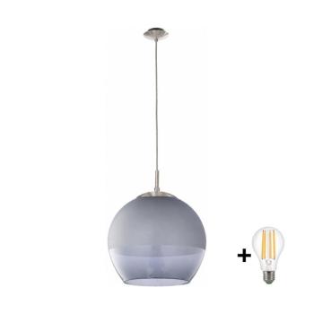 BRILAGI - LED függőlámpa kábellel RETRO GLASS 1xE27/60W/230V matt króm/füstszürke EG85261A+NSTK7773 kép