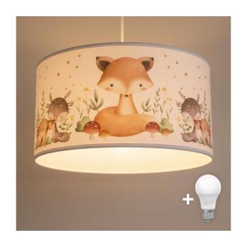BRILAGI - LED gyerek csillár zsinóron BOBO 1xE27/60W/230V átm. 35 cm fehér/állatmintás 8590828051381 kép