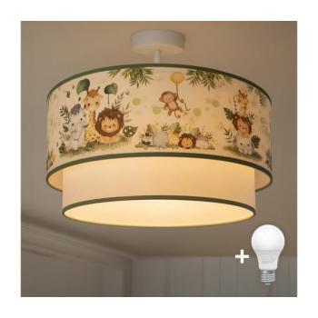 BRILAGI-LED Gyerek felületre szerelhető mennyezeti csillár BOBO 1x E27/60W/230V, Ø40 cm, krém/zöld/dzsungel 8590828051299 kép