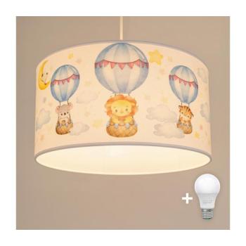 BRILAGI - LED gyerek függeszték zsinóron BOBO 1xE27/60W/230V átm. 35 cm fehér/állatmintás 8590828051343 kép