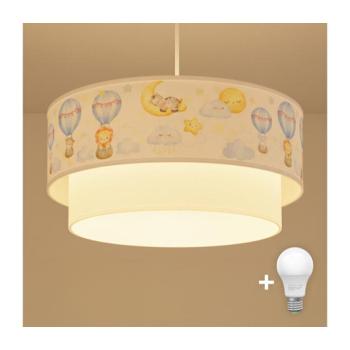 BRILAGI - LED gyerek függeszték zsinóron BOBO 1xE27/60W/230V átm. 40 cm fehér/bézs/állatos 8590828051183 kép