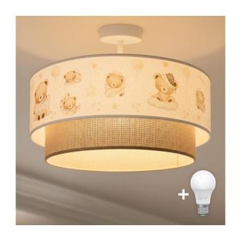 BRILAGI-LED Gyerek plafonlámpa BOBO 1xE27/60W/230V pr. 40 cm fehér/bézs/maci 8590828051336 kép
