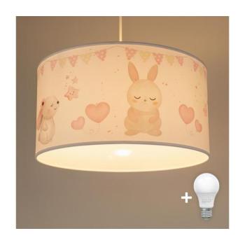BRILAGI - LED gyerekszoba függőlámpa zsinóron BOBO 1xE27/60W/230V Ø 35 cm fehér/nyuszik 8590828051404 kép