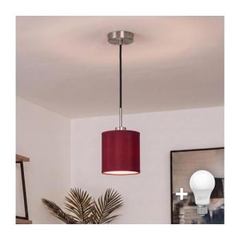 BRILAGI-LED kábeles függőlámpa NUBILA 1xE27/60W/230V, átmérő 14 cm, fekete/pompeji vörös EG32517+BG1579 kép