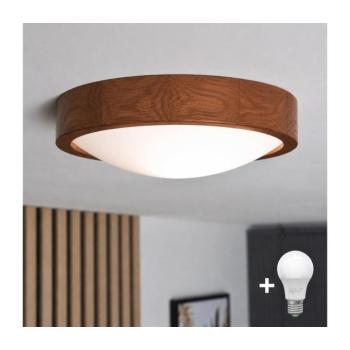 BRILAGI - LED mennyezeti lámpa CARVALHO SLIM 1xE27/15W/230V, tölgy/cseresznye, átmérő 27 cm 8590828607137 kép