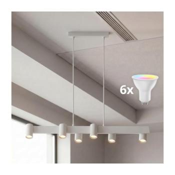 BRILAGI - LED RGBW dimmelhető csillár kábelen SELE 6xGU10/6,5W/230V fehér BG5272+AI2323 kép
