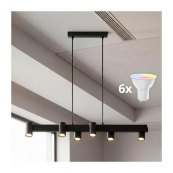 BRILAGI - LED RGBW dimmelhető, kábelen függesztett csillár SELE 6xGU10/6,5W/230V fekete BG5271+AI2323 kép