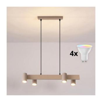 BRILAGI - LED RGBW Fényerőszabályozható kábellel függesztett lámpa SELE 4xGU10/6,5W/230V bézs BG5270+4xAI0589 kép