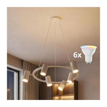 BRILAGI - LED RGBW fényerőszabályozható kábelre függeszthető csillár SELE 6xGU10/6,5W/230V fehér BG5279+AI2323 kép