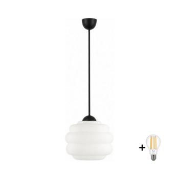 BRILAGI - LED zsinóros csillár RETRO GLASS 1xE27/60W/230V Ø 20 cm fekete/fehér NSTK7639+AI3165 kép