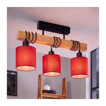 BRILAGI - Ráépített csillár NUBILA 3xE27/60W/230V fenyő/piros 1xEG780168+3xBG1578 kép