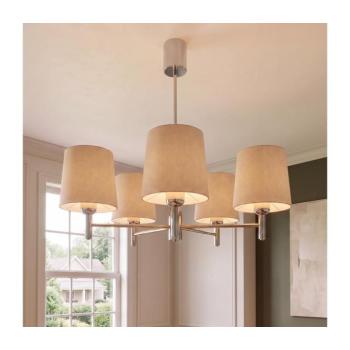 BRILAGI - rúdra szerelt csillár MONTE 5xE27/60W/230V bézs/fényes króm 8590828053514 kép