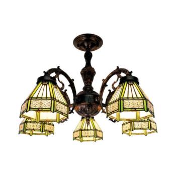 BRILAGI - Tiffany vitrázs felületre szerelt csillár EMERALD 5xE27/60W/230V pr. 60 cm BRD-26414C/5xE27 kép