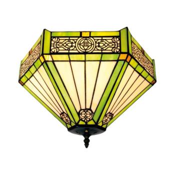 BRILAGI - Tiffany vitrázs mennyezeti lámpa EMERALD 2xE27/60W/230V átm. 40 cm BRC-26414 kép