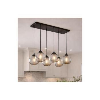 BRILAGI - Zsinóros csillár DIOR 6xE27/60W/230V fekete/füstszürke 59-028B kép
