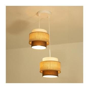 BRILAGI - Zsinóros függőlámpa RESNA 2xE27/60W/230V átm. 30 cm bézs/fekete H0444 kép