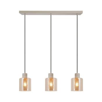 Brilliant - Kábeles függeszték LYSKA 3xE27/20W/230V krémszínű/füstös bézs 51455/23 kép