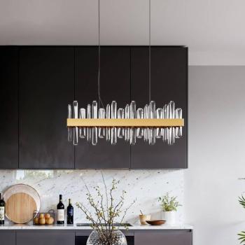 By Rydens LED függő lámpa Triumph Bar, 80 cm, sárgaréz, átlátszó kép
