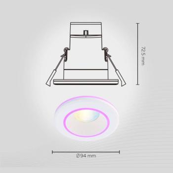 Calex Smart Halo süllyesztett lámpa CCT RGB fehér kép