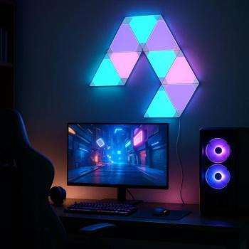 Calex Smart LED fali világítás TRIANGLES, 9 részes, RGBW, dimmelhető kép