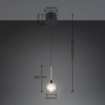 Calista LED függő lámpa, króm színű, Ø 10 cm, fém/üveg, CCT kép