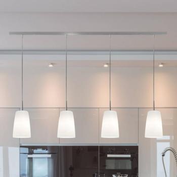 Casablanca Mesa lógó lámpa, fehér, üveg, 4 izzós, 120 cm, E27 kép