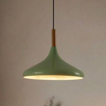 Chris függőlámpa, mentazöld/fehér, Ø 35 cm, fém, fa részlet kép