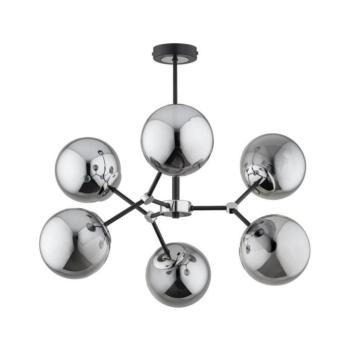 Csillár rúdon FOTON 6xE14/40W/230V fekete/szürke 63122 kép