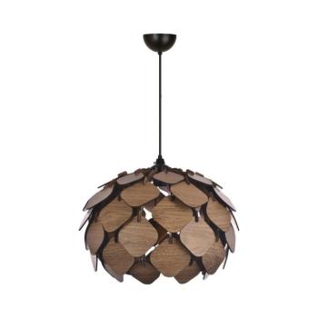 Elegáns barna csillár, MDF ház, 66 cm magas, állítható kábel, E27 aljzat (max. 40W) | Stílusos világítás modern otthonokba és irodákba kép