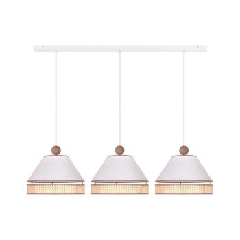 - Csillár zsinóron AVIGNON 3xE27/15W/230V fehér/rattan 602112 kép