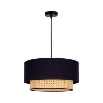 - Csillár zsinóron BOHO 1xE27/15W/230V átm. 45 cm fekete/rattan 84397 kép