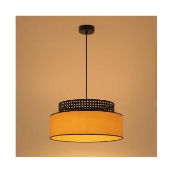 Csillár zsinóron BOHO 1xE27/60W/230V átm. 40 cm fekete/rattan 0685 kép